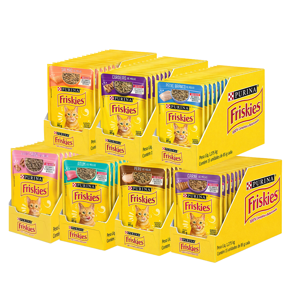 Ração Úmida Friskies 85g - Caixa com 15 unidades
